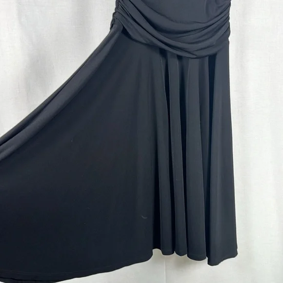 White House Black Market Sequined Halter Cocktail Dress Black Midi Sz 6 NWT - Picture 4 of 14